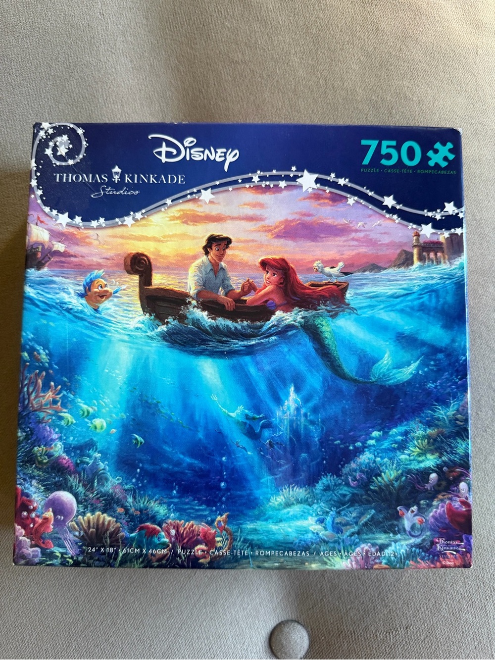 Thomas Kinkade The Little Mermaid Puzzle - Vibrant Blue & Turquoise Scene